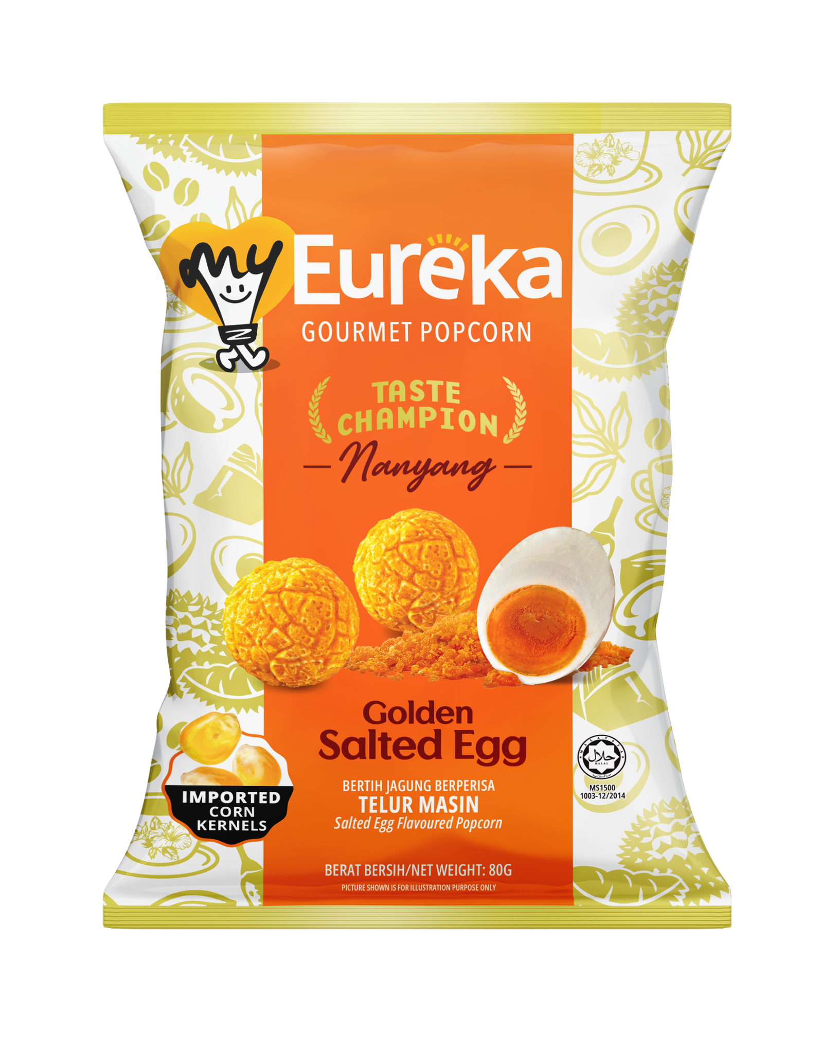 Eureka Popcorn Assorted Flavours Golden Salted Egg Popcorn 80g image