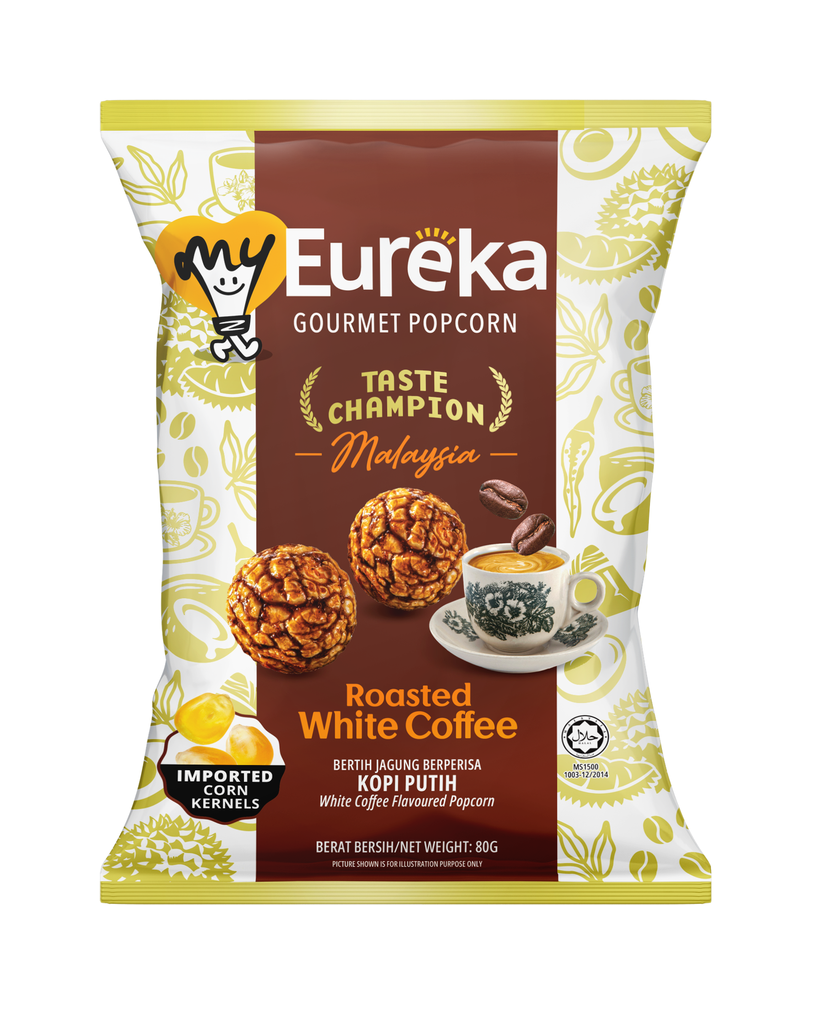 Eureka Popcorn Assorted Flavours Roasted White Coffee Popcorn 80g image