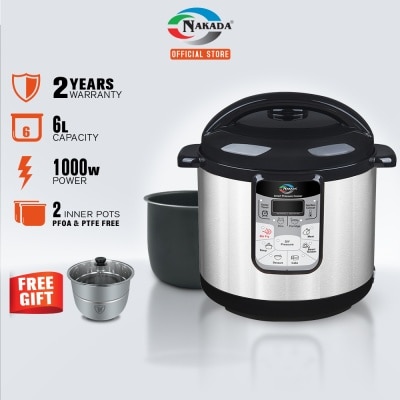 NAKADA 6 Liter Dual Pots Smart Pressure Cooker NKD6050
