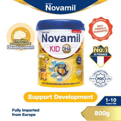 NOVAMIL - Novamil KID DHA untuk DHA & Inositol Tinggi (1-10 Tahun) 800g/For High DHA & Inositol (1-10 Years) 800g - Exp: 2028
