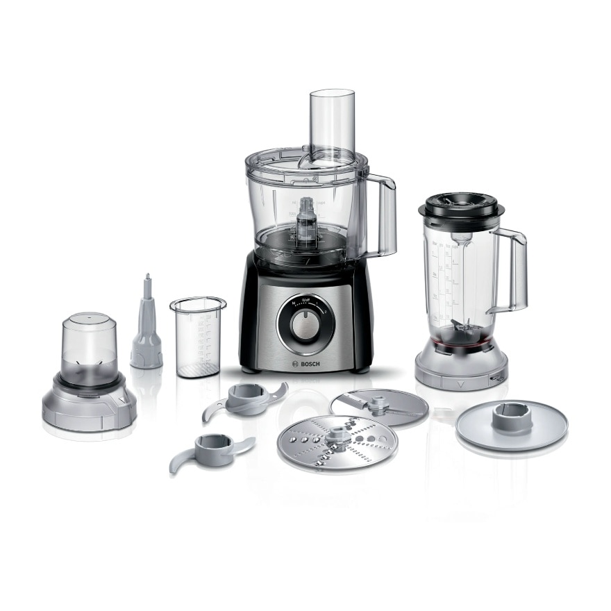 Bosch MultiTalent 3, 2.3L 800W Food Processor, Black/Brushed S.Steel - MCM3501MGB