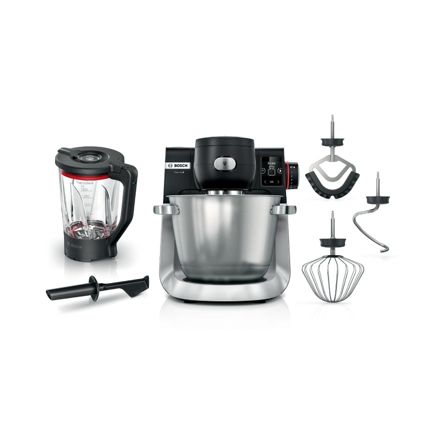 Bosch Series 6, 5.5L 1600W Kitchen Machine with Scale, Black/Brushed S.Steel - MUMS6ZS17