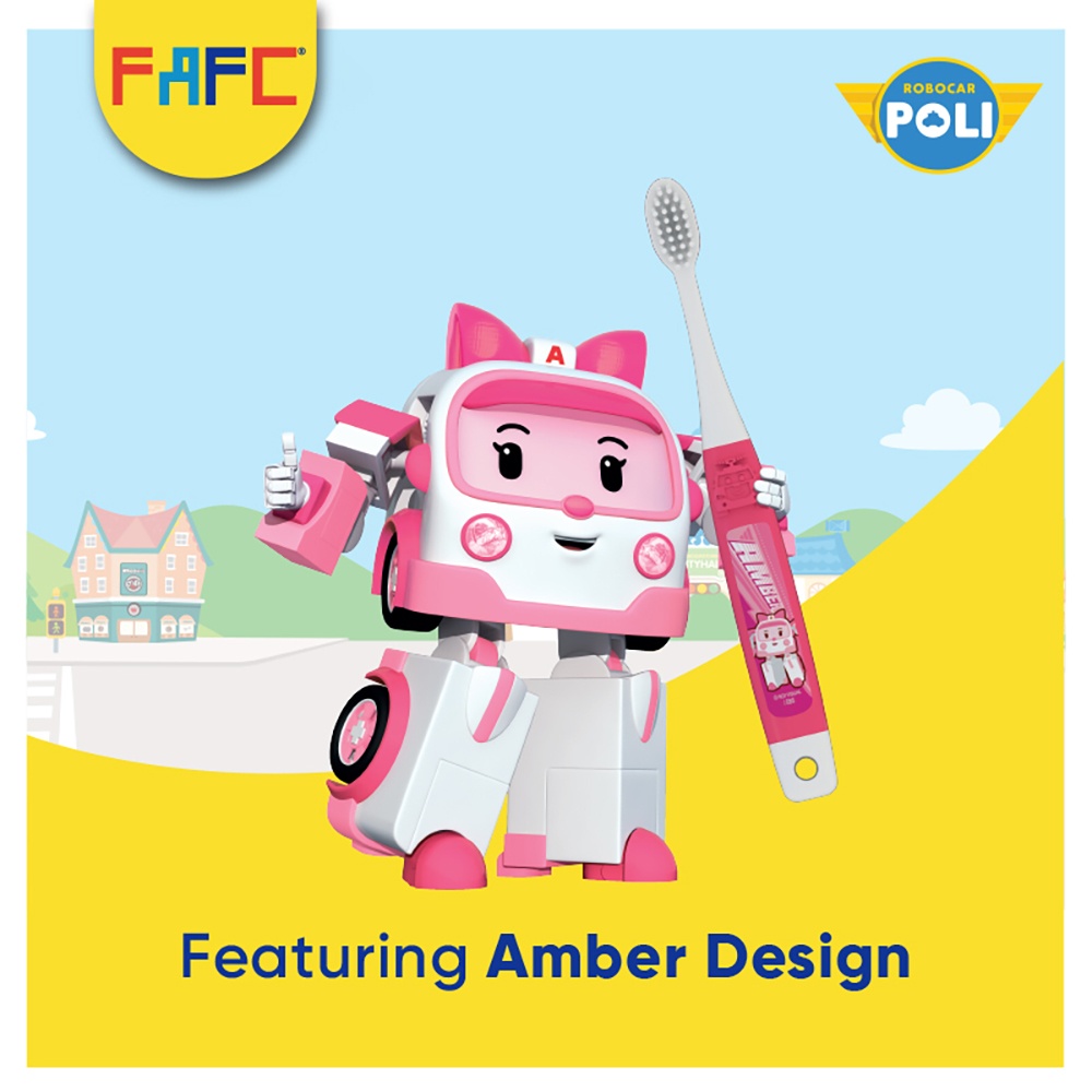 FAFC Robocar Poli Hook Kids Toothbrush 3-8 Yrs (1pc)