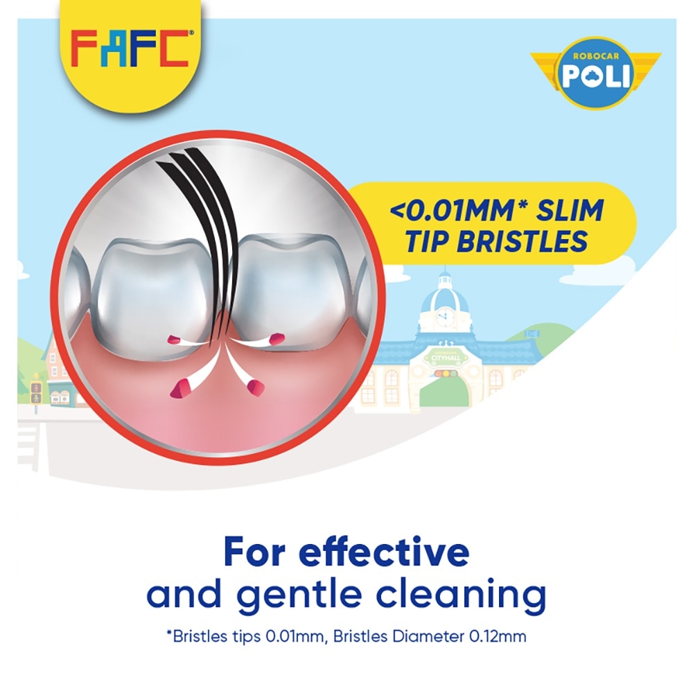 FAFC Robocar Poli Hook Kids Toothbrush 3-8 Yrs (1pc)