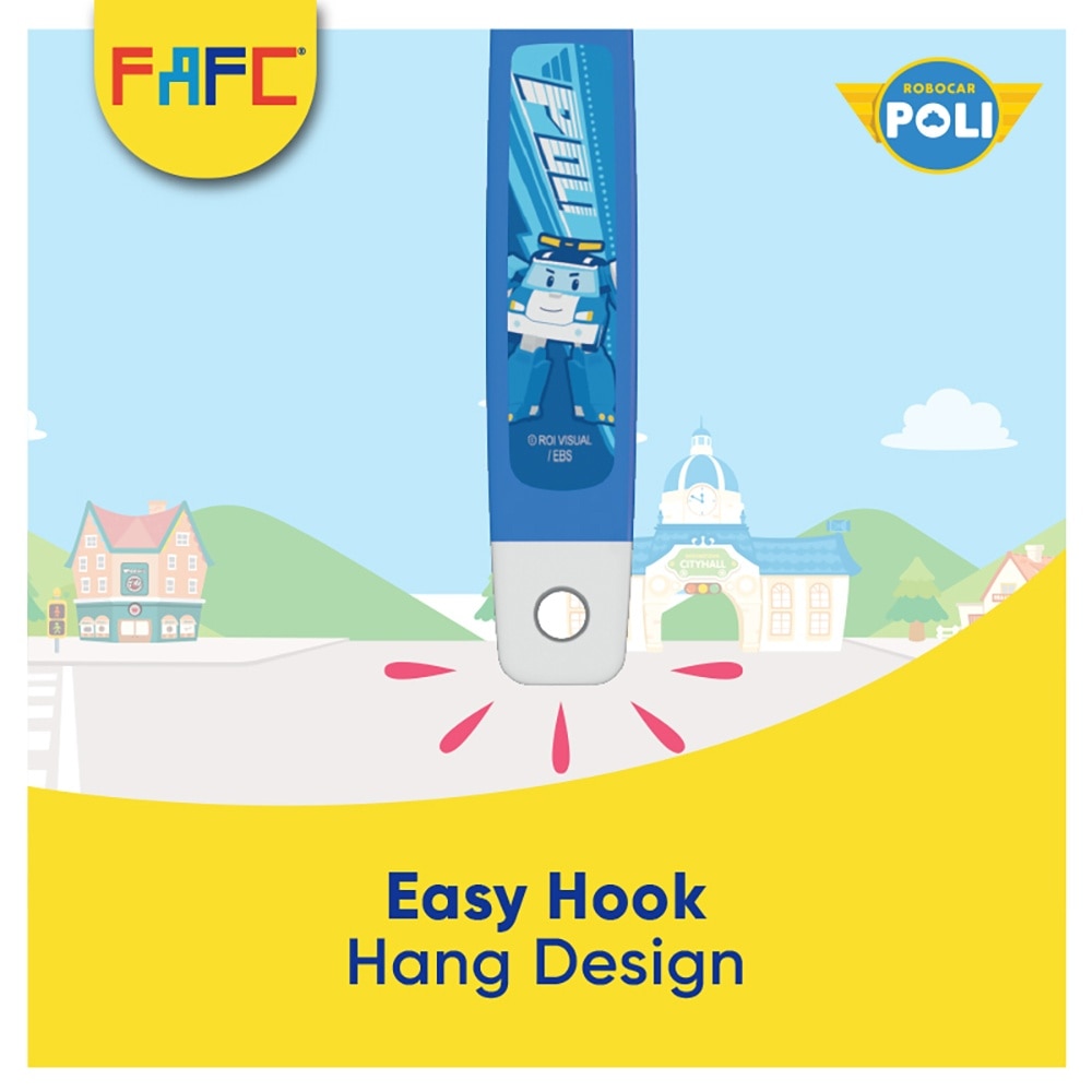 FAFC Robocar Poli Hook Kids Toothbrush 3-8 Yrs (1pc)