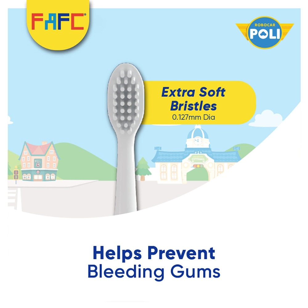 FAFC Robocar Poli Hook Kids Toothbrush 3-8 Yrs (1pc)