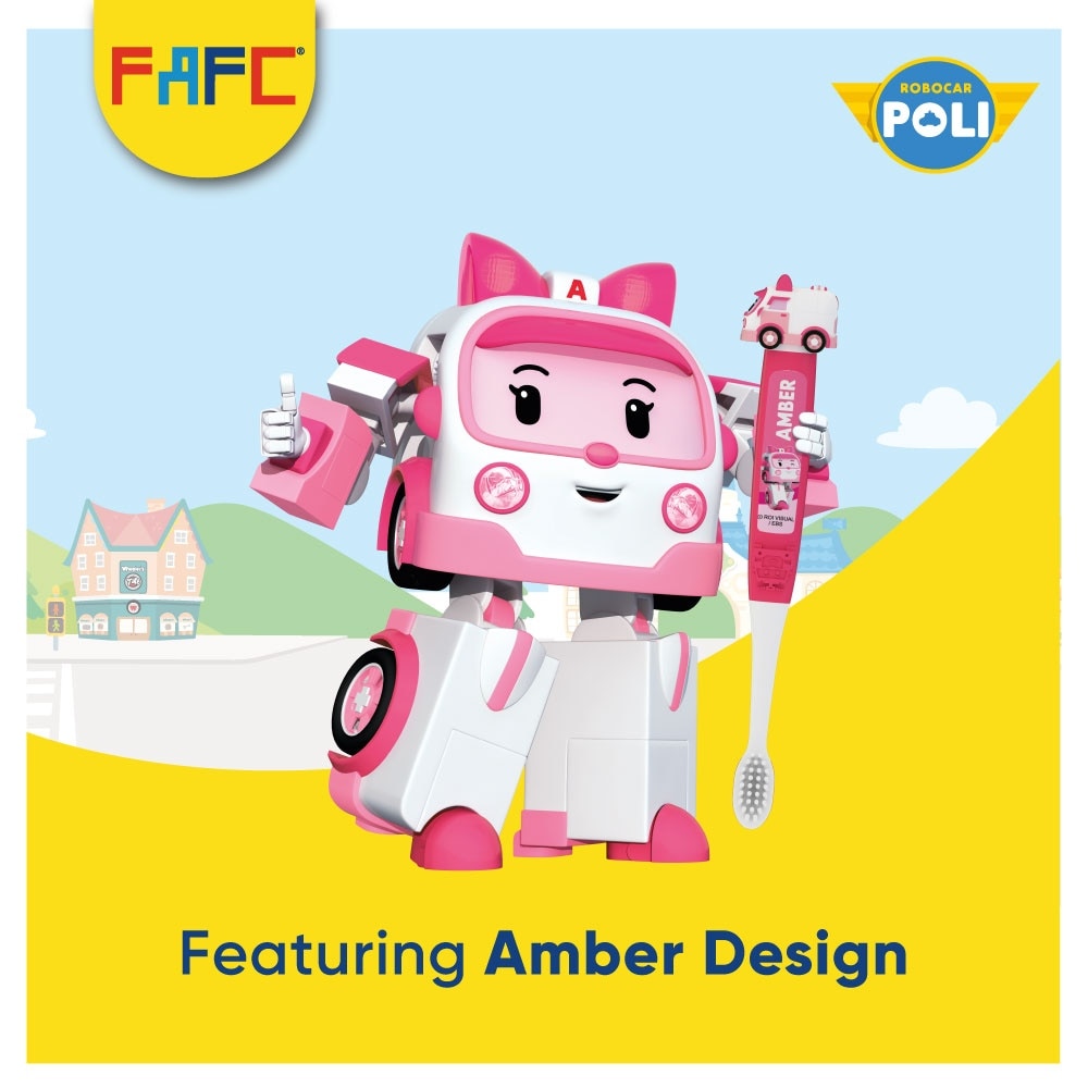FAFC Robocar Poli Figurine Kids Toothbrush Age 3+ (1 Pc) Extra Soft German Kraiburg TPE