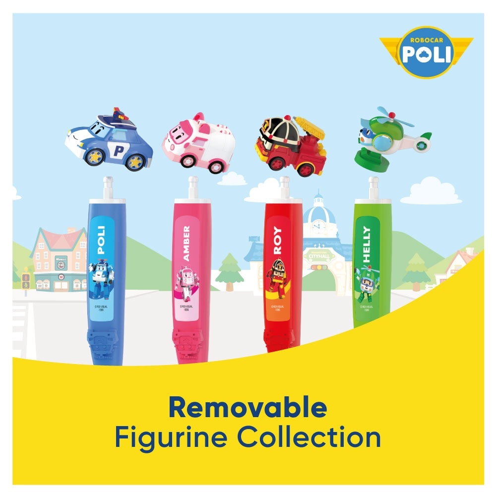 FAFC Robocar Poli Figurine Kids Toothbrush Age 3+ (1 Pc) Extra Soft German Kraiburg TPE