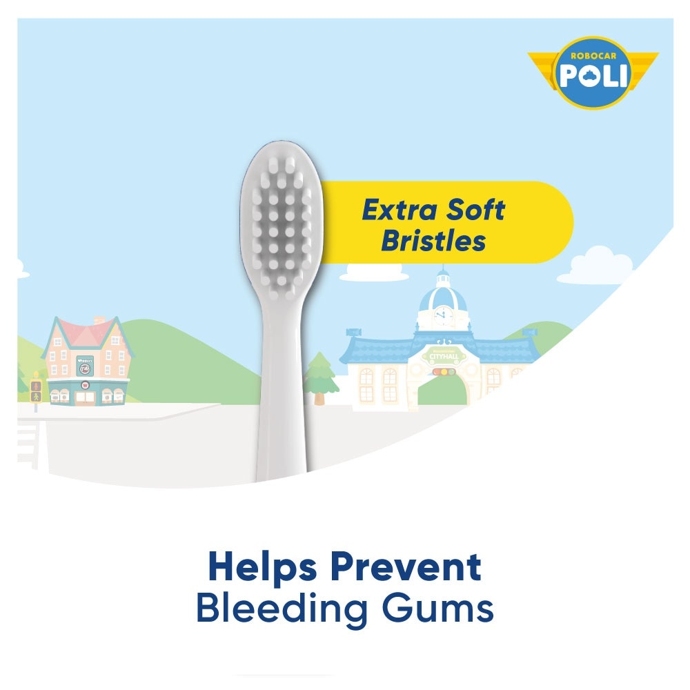 FAFC Robocar Poli Figurine Kids Toothbrush Age 3+ (1 Pc) Extra Soft German Kraiburg TPE