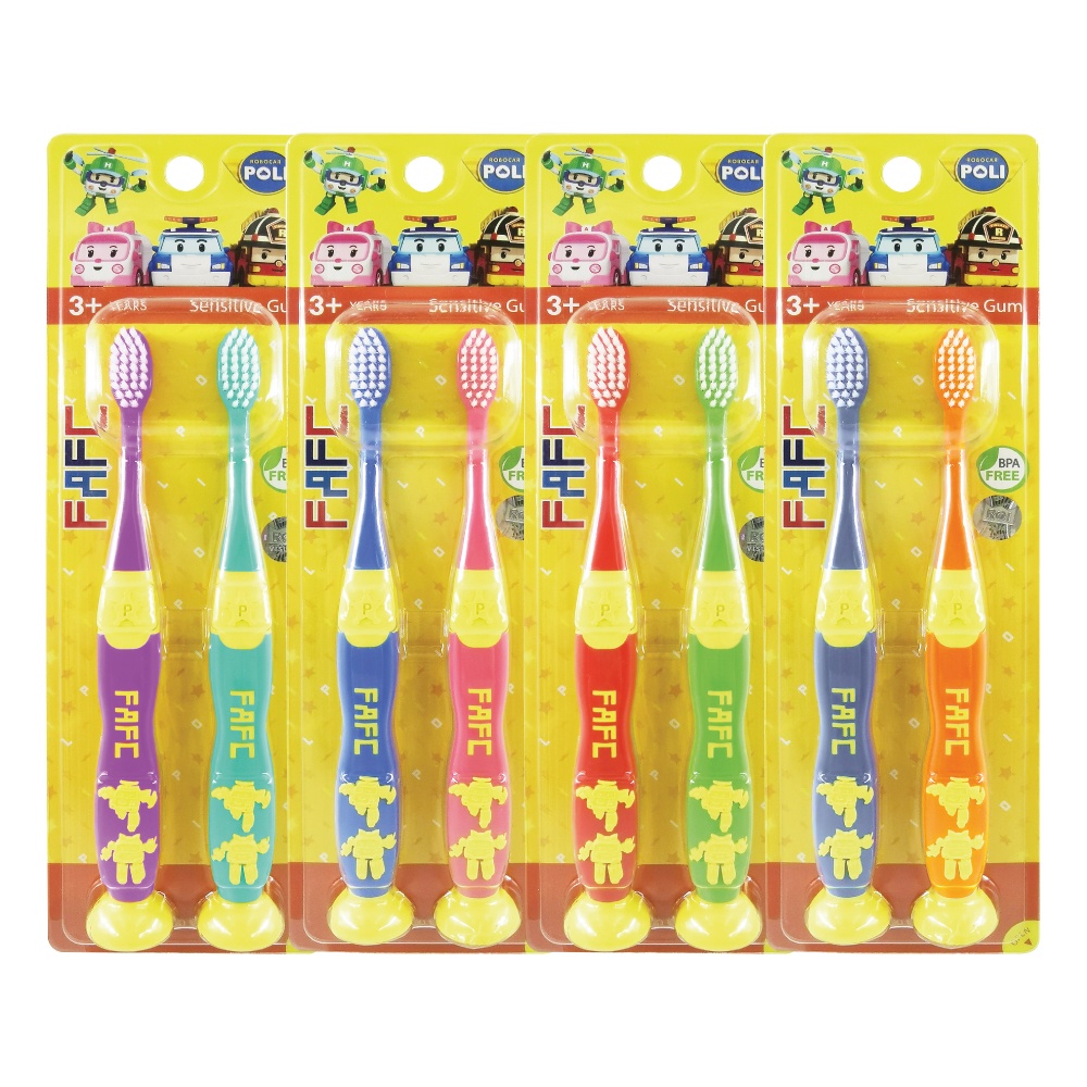 FAFC Robocar Poli Suction Cup Kids Toothbrush (1 Pack)