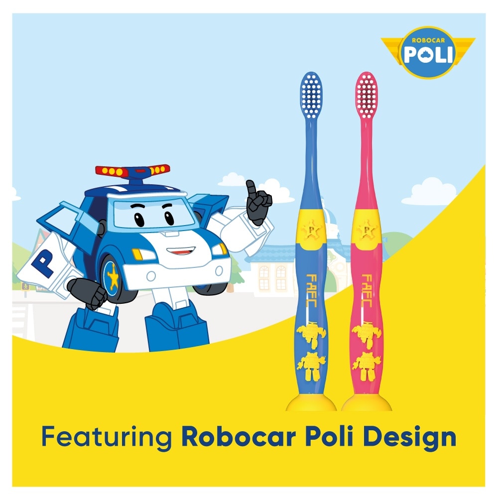 FAFC Robocar Poli Suction Cup Kids Toothbrush (1 Pack)