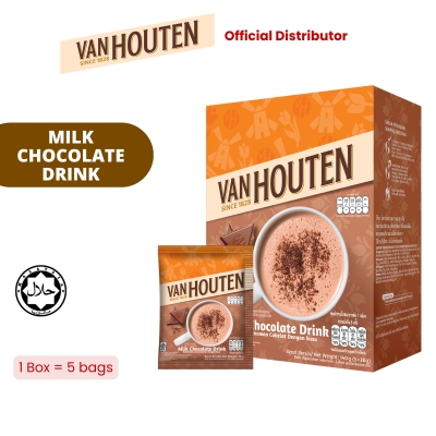 VAN HOUTEN Van Houten Minuman Coklat Susu Milk Chocolate 3 in 1 Drink (5 sachets x 28g) [HALAL] image