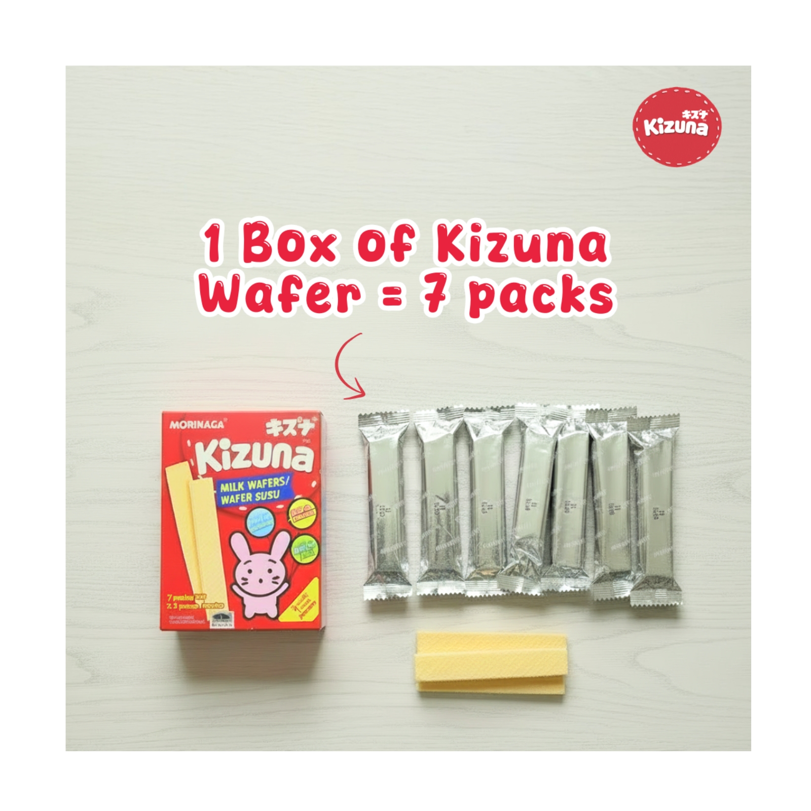 Morinaga Kizuna Baby Milk Wafers (7 Packs in 1 Box) 35g [1 yr & above]