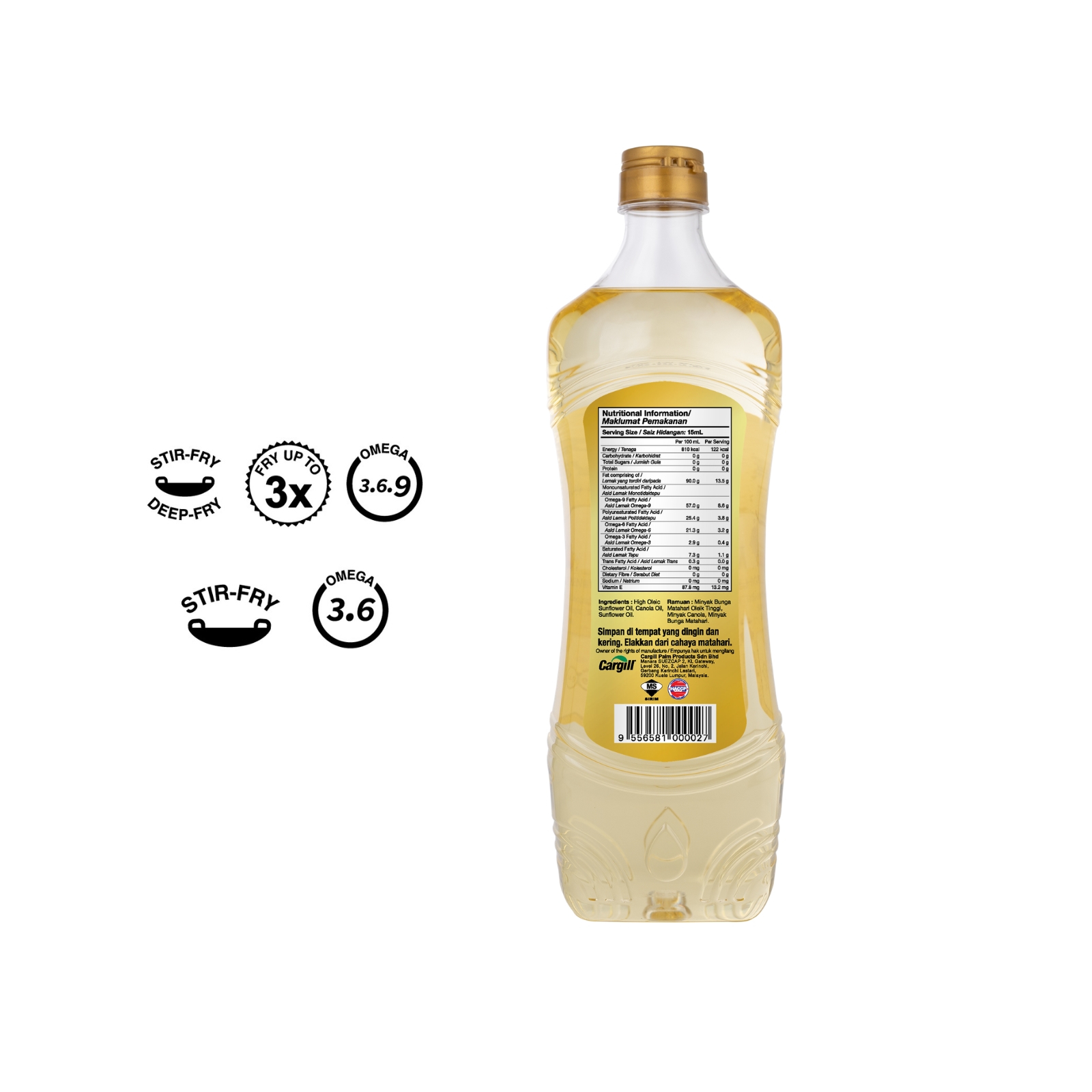 Clear Valley Sunflower & Canola Cooking Oil High Oleic Blends 1kg