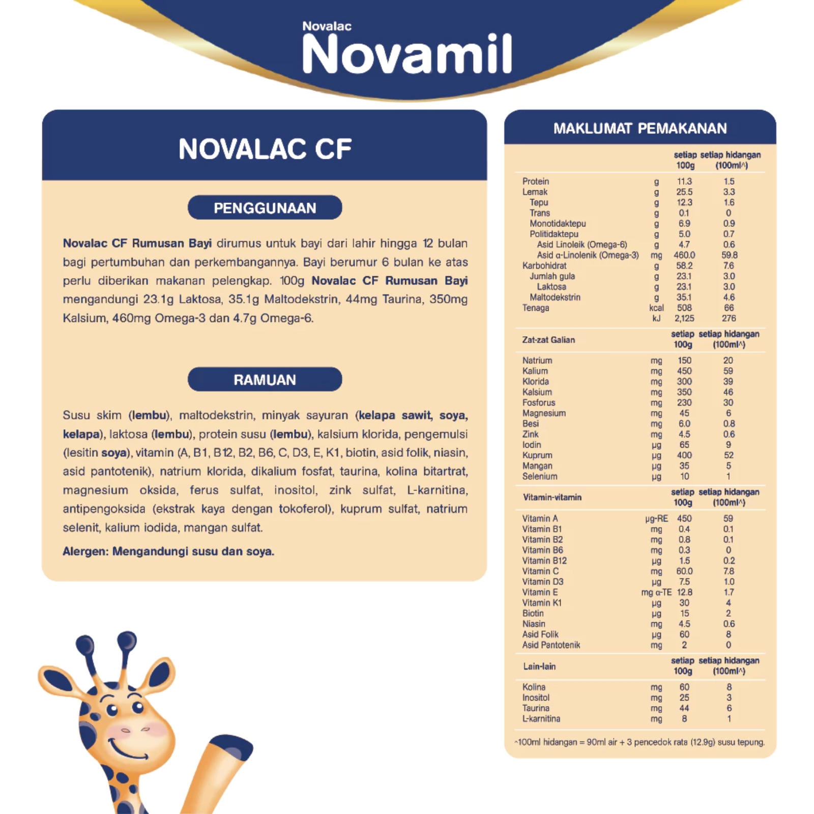 Novalac CF Infant Formula Milk Powder 800g