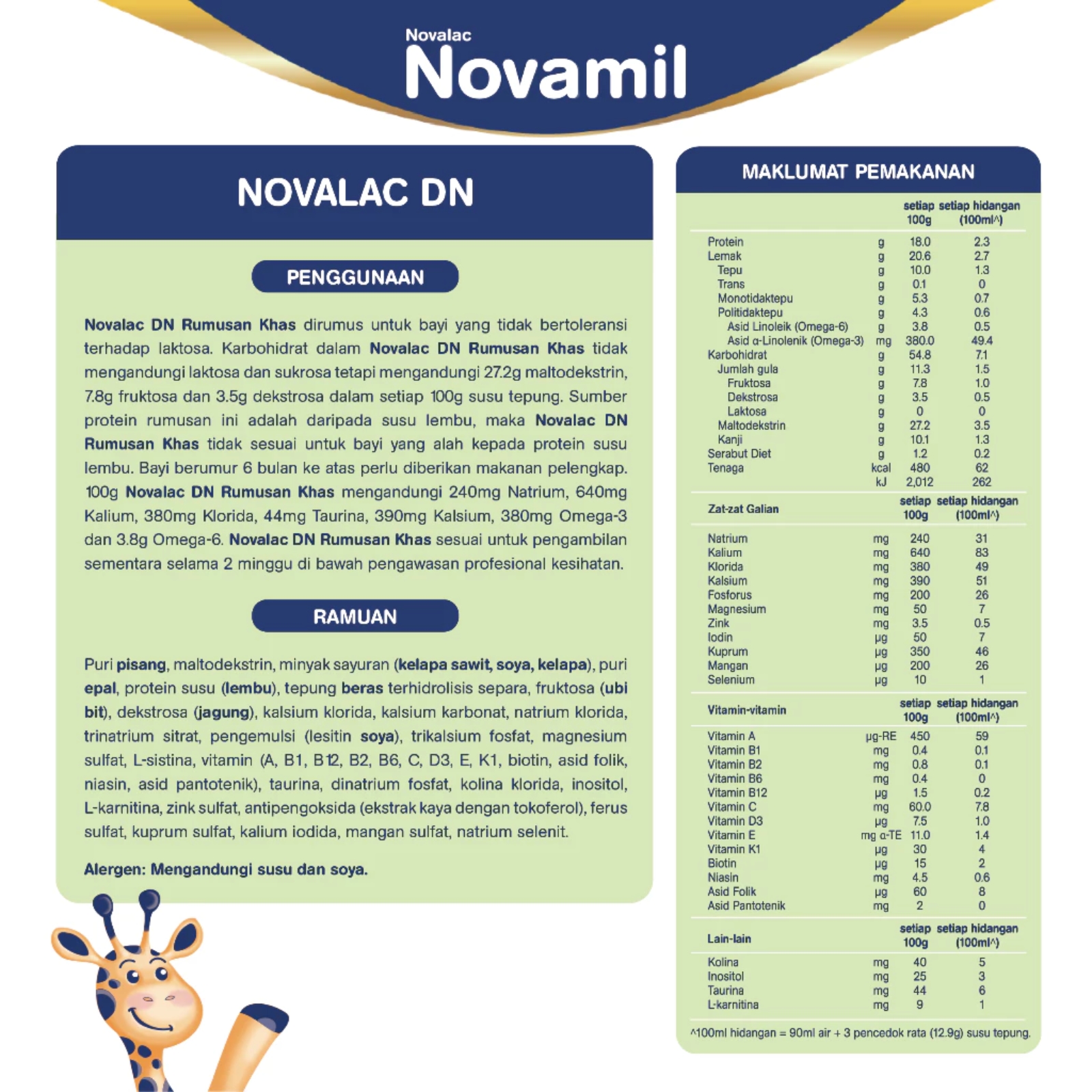 Novalac DN Infant Formula Milk Powder - previously known as Diarinova 600g