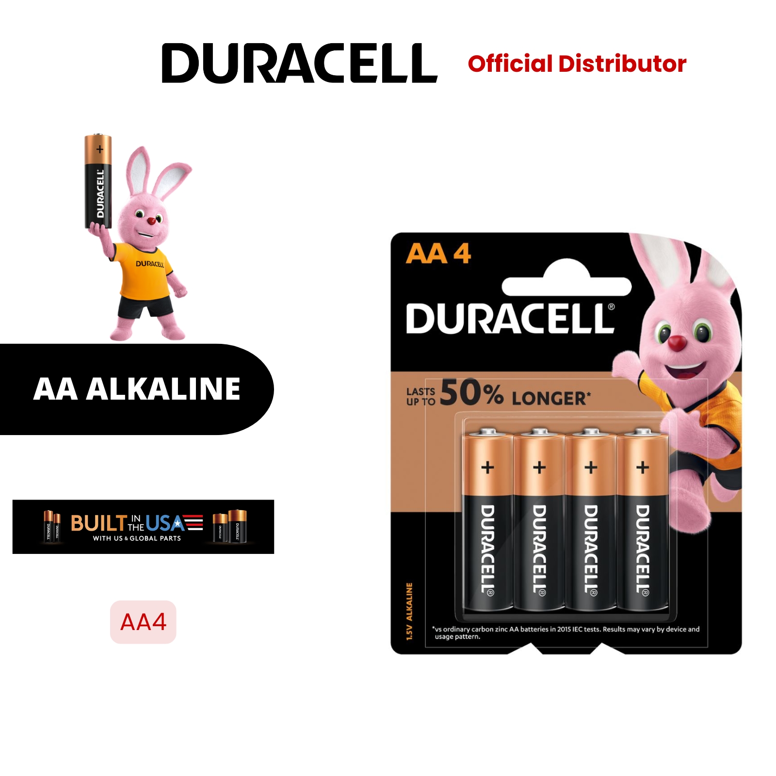 Duracell Alkaline AA Battery AA4