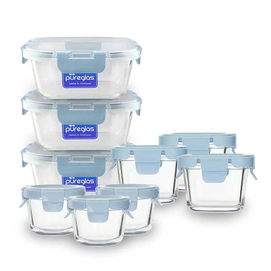 La gourmet Pureglas 130ml Round Container Set (3's)