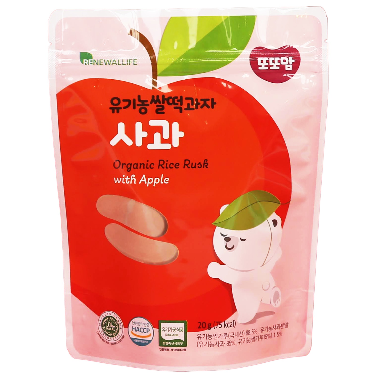RENEWALLIFE Organic Rice Rusk - Apple 20g