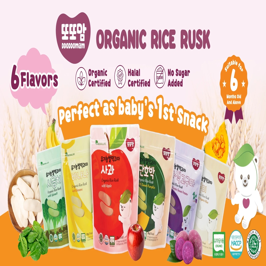 RENEWALLIFE Organic Rice Rusk - Sweet Pumpkin 20g