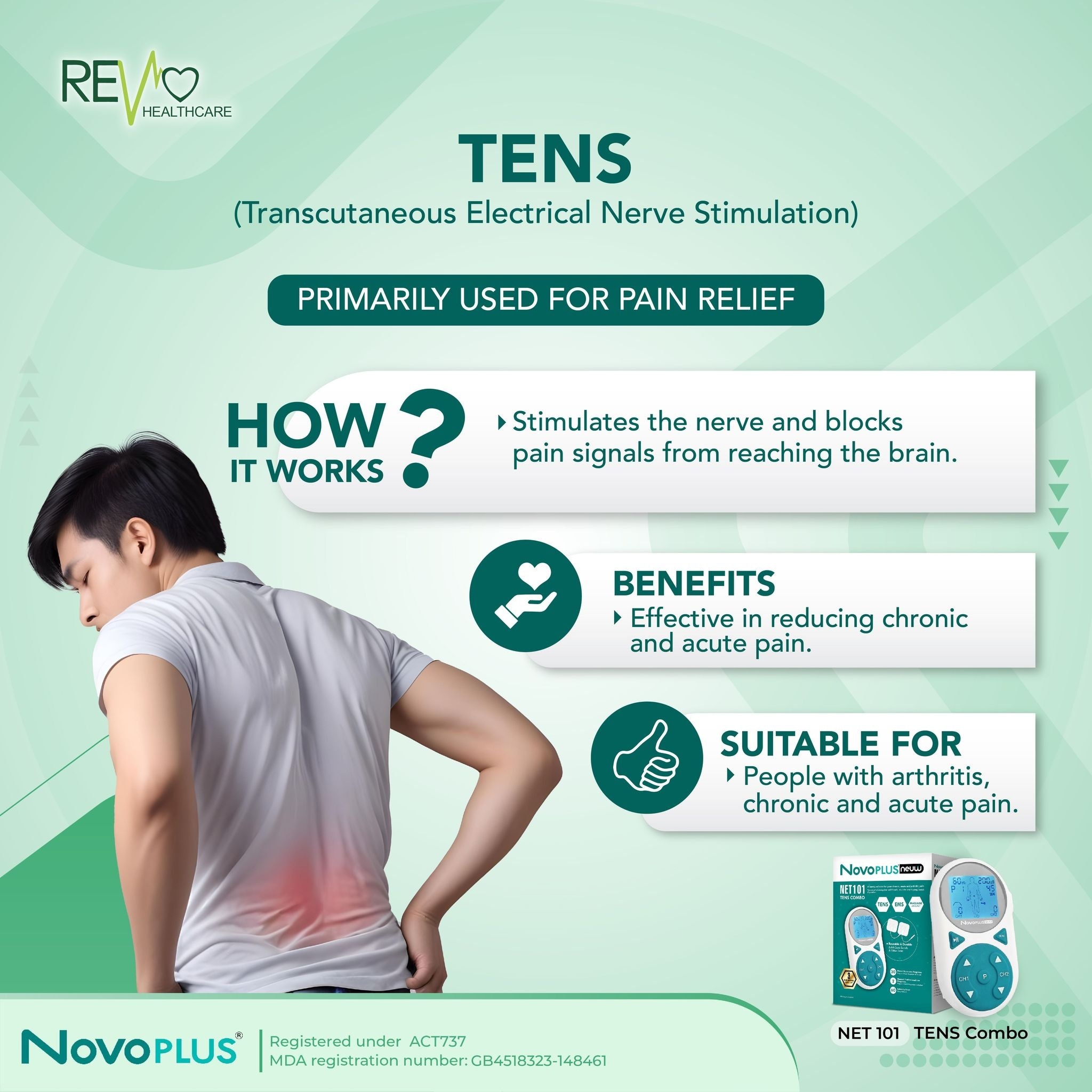 NovoPLUS Neuw NET101 TENS Combo