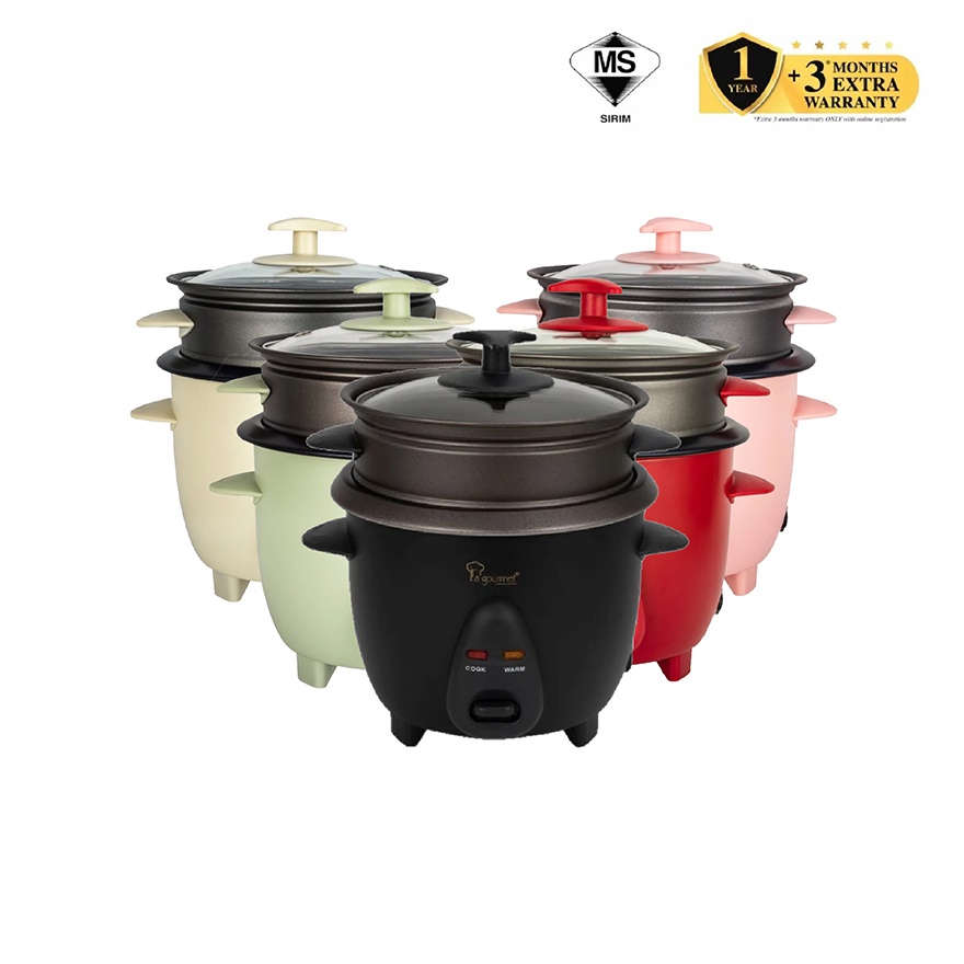 La gourmet Electric Rice Cooker with Non-stick Steamer – 0.6L