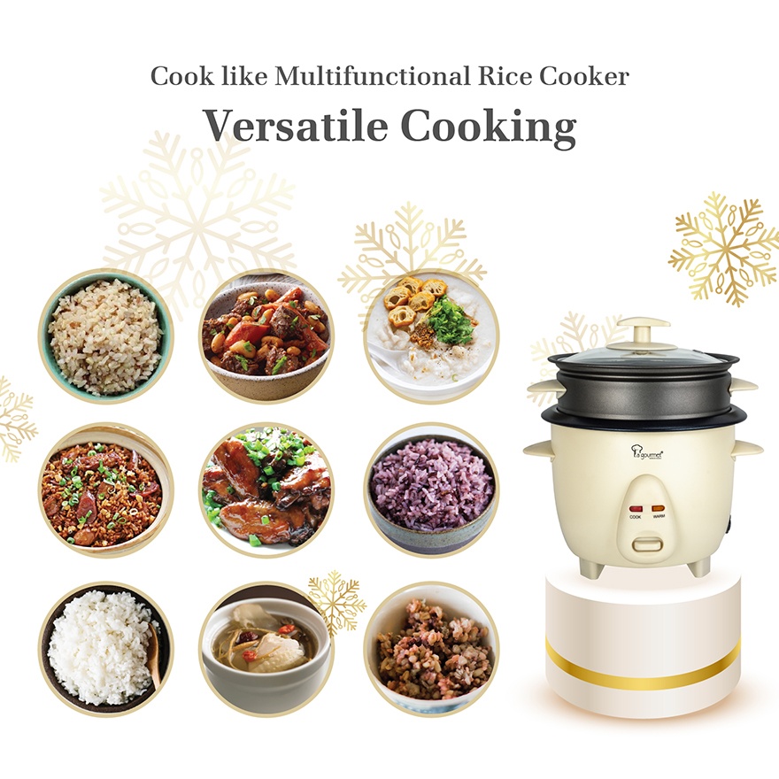 La gourmet Electric Rice Cooker with Non-stick Steamer – 0.6L