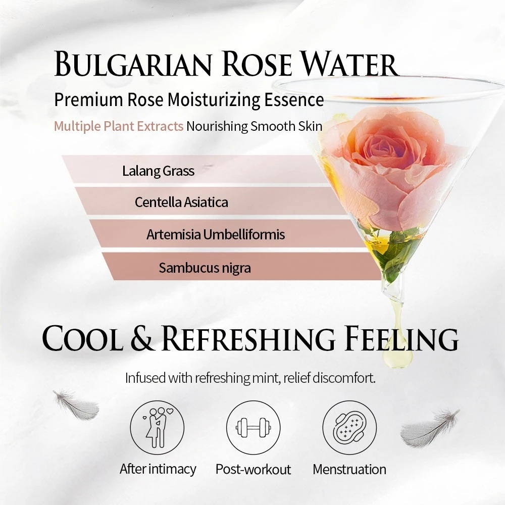 Rose Water Feminine Intimate Cleansing Mousse (White Tea Cool) 170ML
