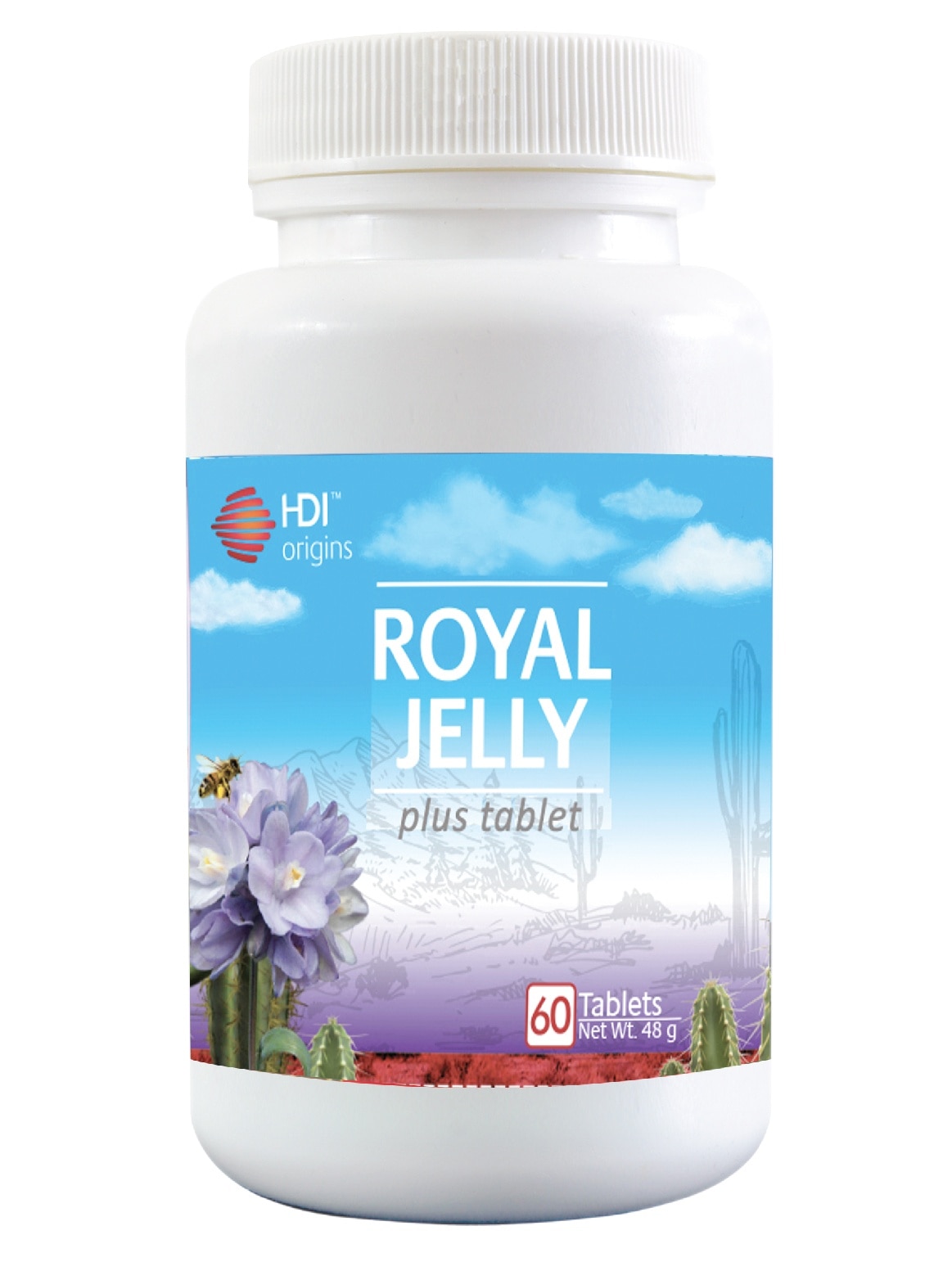 HDI Origins™ Royal Jelly Plus - Freeze-dried to preserve nutrients - Anti-aging Supports Brain - Awet Muda - 60 Tablets