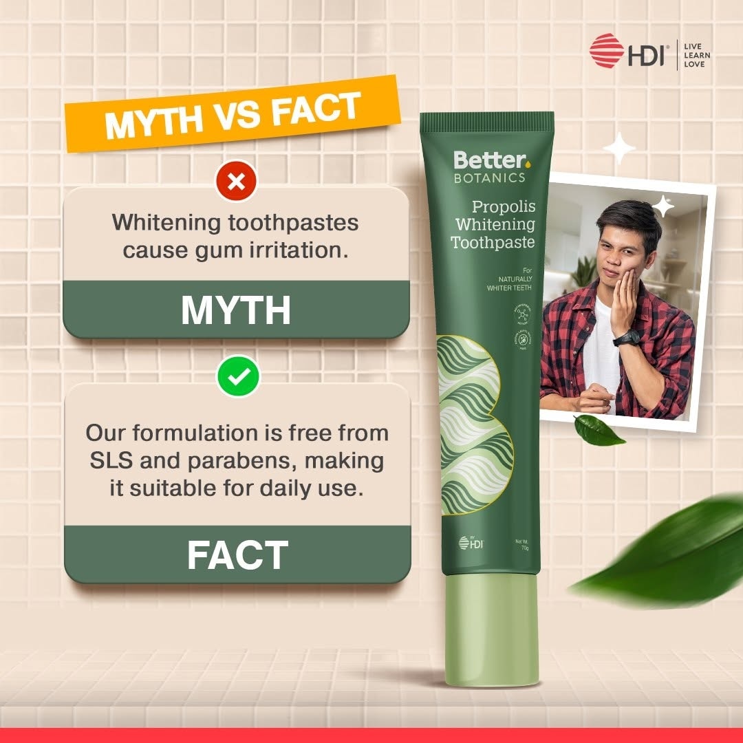 Better Botanics™ Propolis Whitening Toothpaste - Gentle Cleansing and Long-lasting Freshness - 70g (1s)
