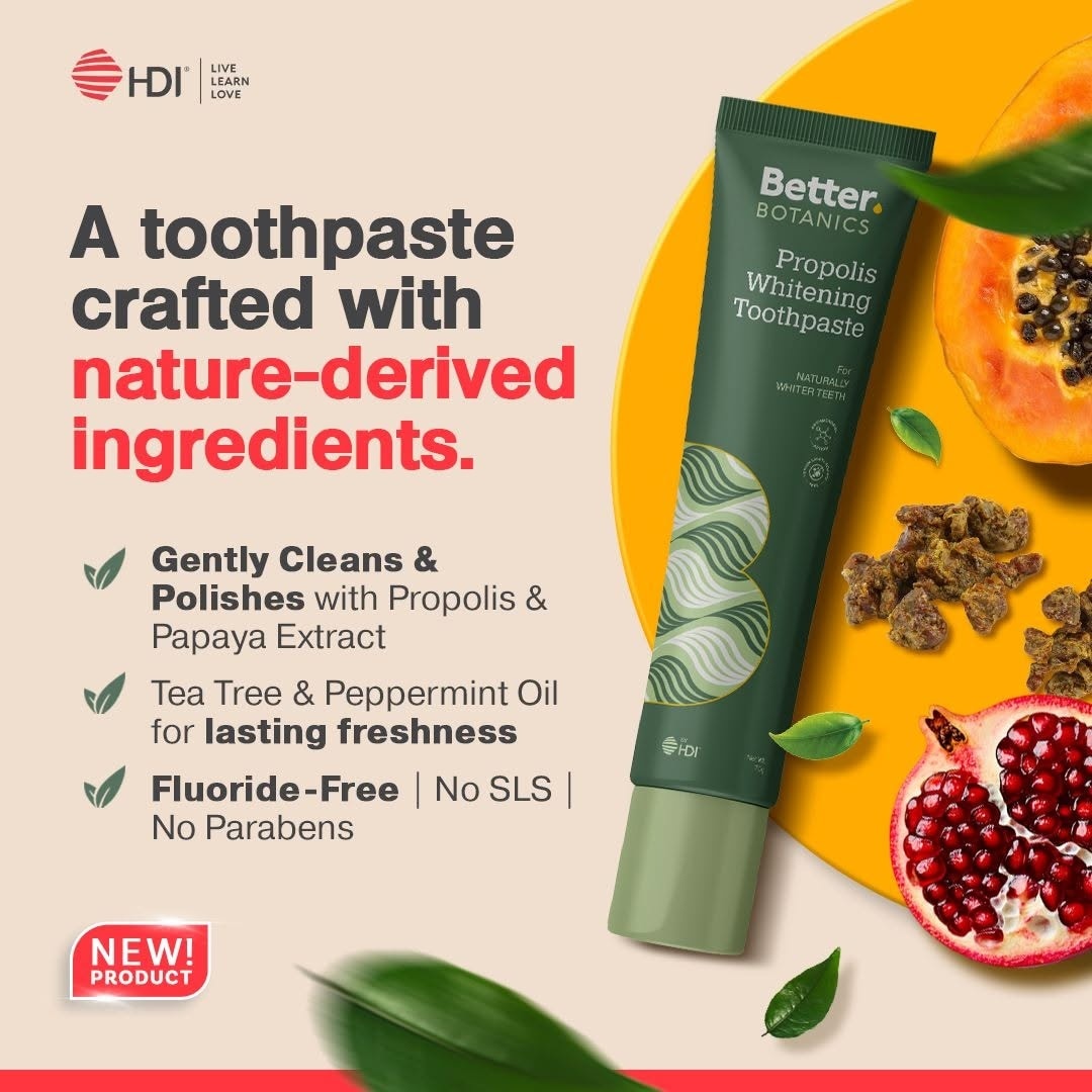 Better Botanics™ Propolis Whitening Toothpaste - Gentle Cleansing and Long-lasting Freshness - 70g (1s)
