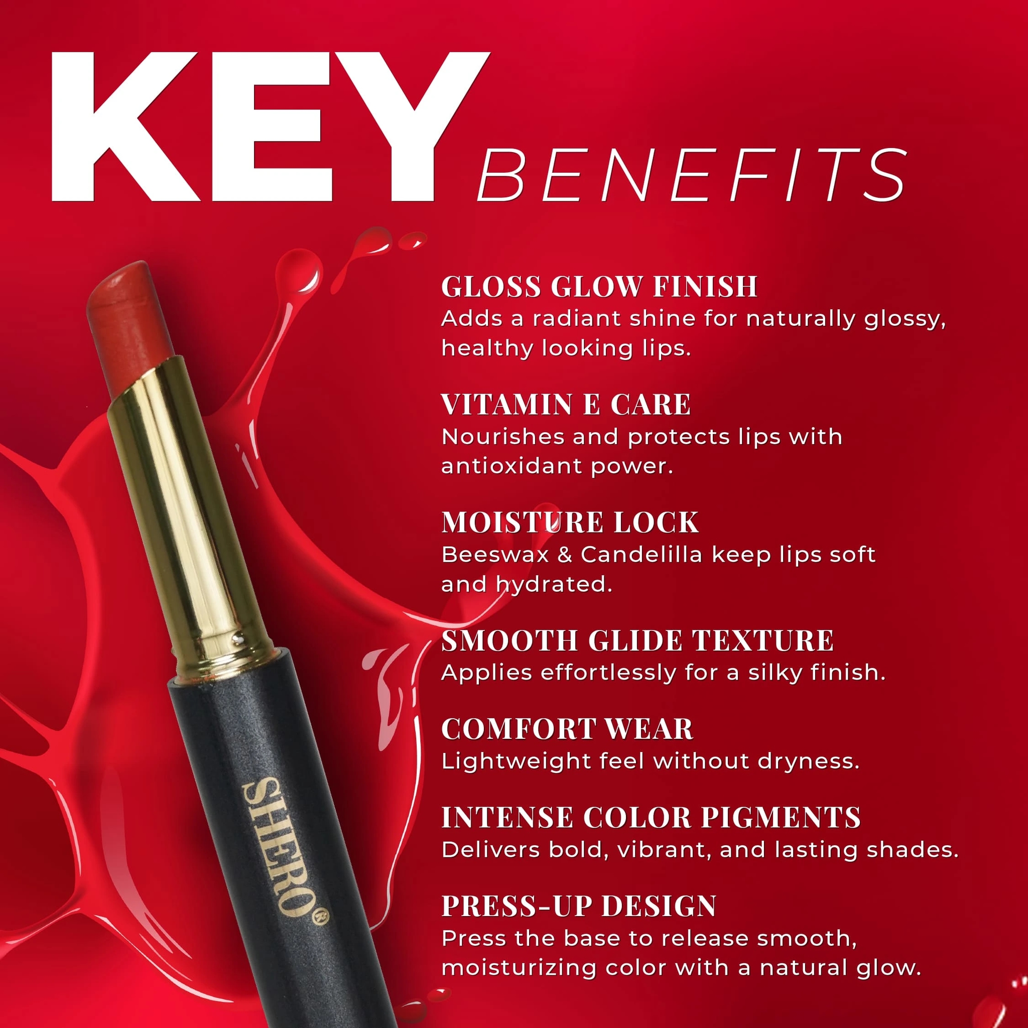 Shero Glossy Moist Kiss Lip Glow 03 Persimmon