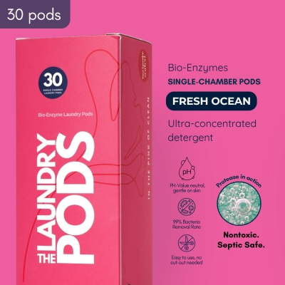 THE LAUNDRY PODS - Single-Chamber Pods - Fresh Ocean (30s)