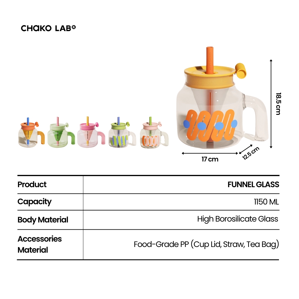 Chako Lab Funnel Glass 1150ml - Green
