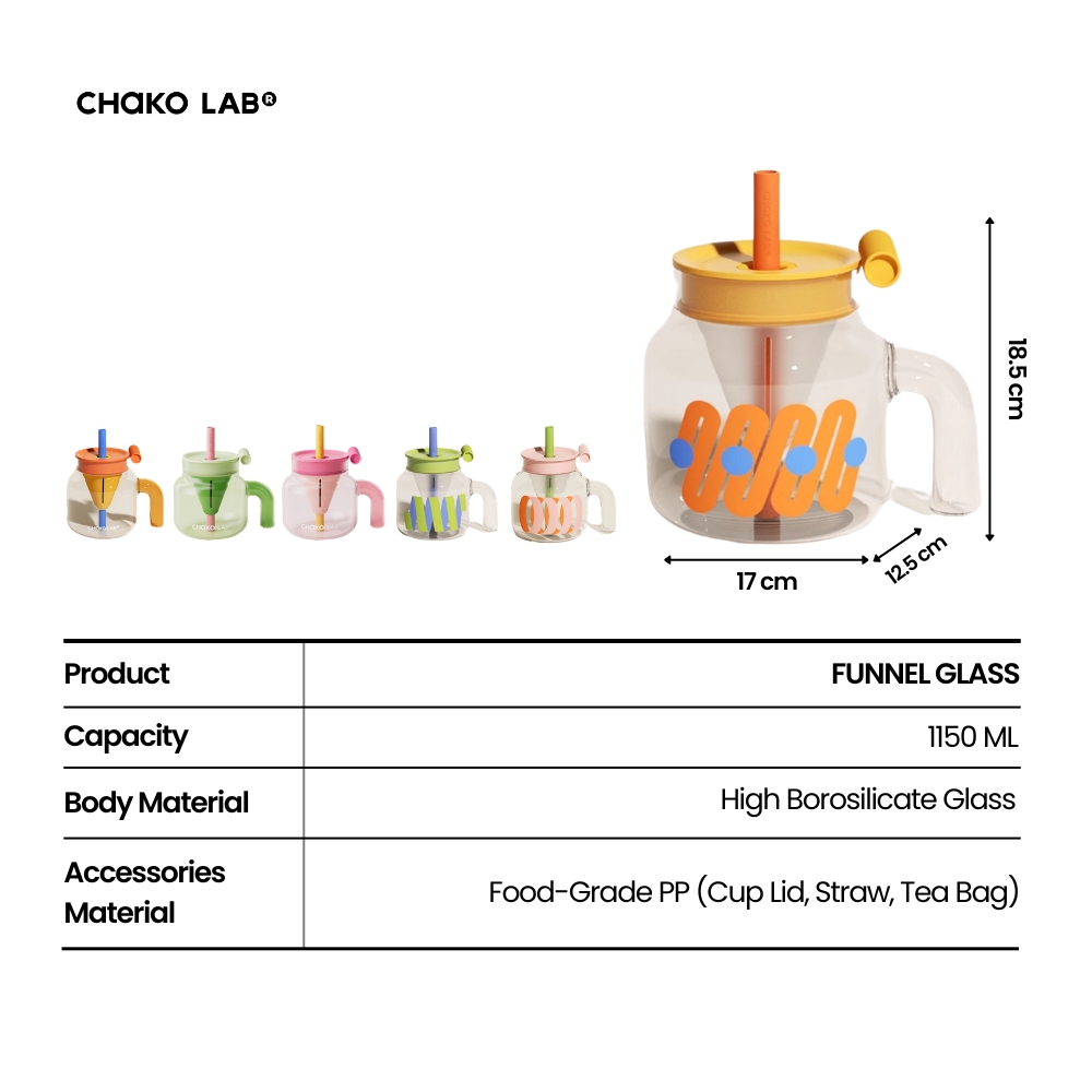 Chako Lab Funnel Glass 1150ml - Pink