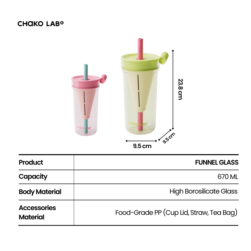 Chako Lab Funnel Glass 670ml  - Green