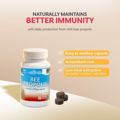 HDI - HDI Origins™ Bee Propolis Complex - Supports Immune Health Body Natural Recovery - Imunisasi Daya Tahan Tubuh - 60 Caps