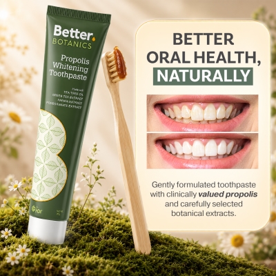 HDI - Better Botanics™ Propolis Whitening Toothpaste - Gentle Cleansing and Long-lasting Freshness - 70g (1s)