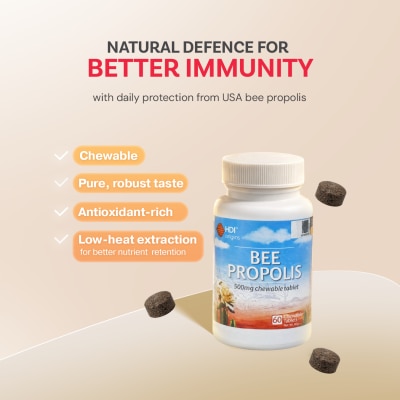 HDI - HDI Origins™ Bee Propolis Chewable - Supports Immune Health Body Natural Recovery - Imuniti - 60 Tab