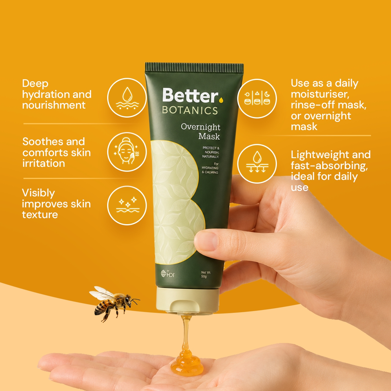 Better Botanics™ Overnight Mask - Keeps Skin Smooth & Hydrated Naturally (50g)