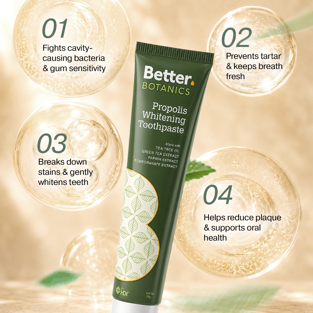 Better Botanics™ Propolis Whitening Toothpaste - Gentle Cleansing and Long-lasting Freshness - 70g (1s)