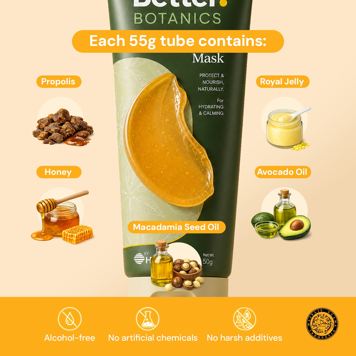 Better Botanics™ Overnight Mask - Keeps Skin Smooth & Hydrated Naturally (50g)