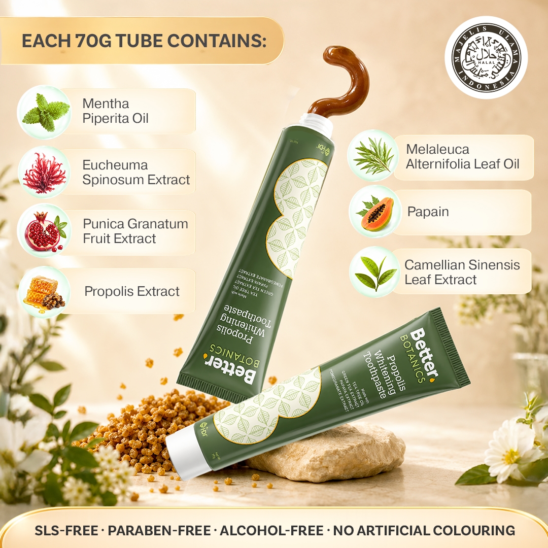 Better Botanics™ Propolis Whitening Toothpaste - Gentle Cleansing and Long-lasting Freshness - 70g (1s)