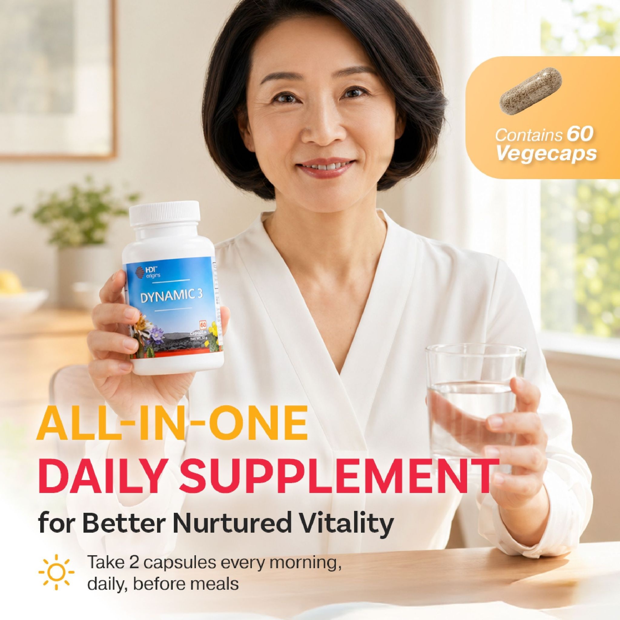HDI Origins™ Dynamic 3 - 3-in-1 Bee Superfood - Support Immunity, Energy & Vitality - Immuniti & Tenaga - 60 Capsules