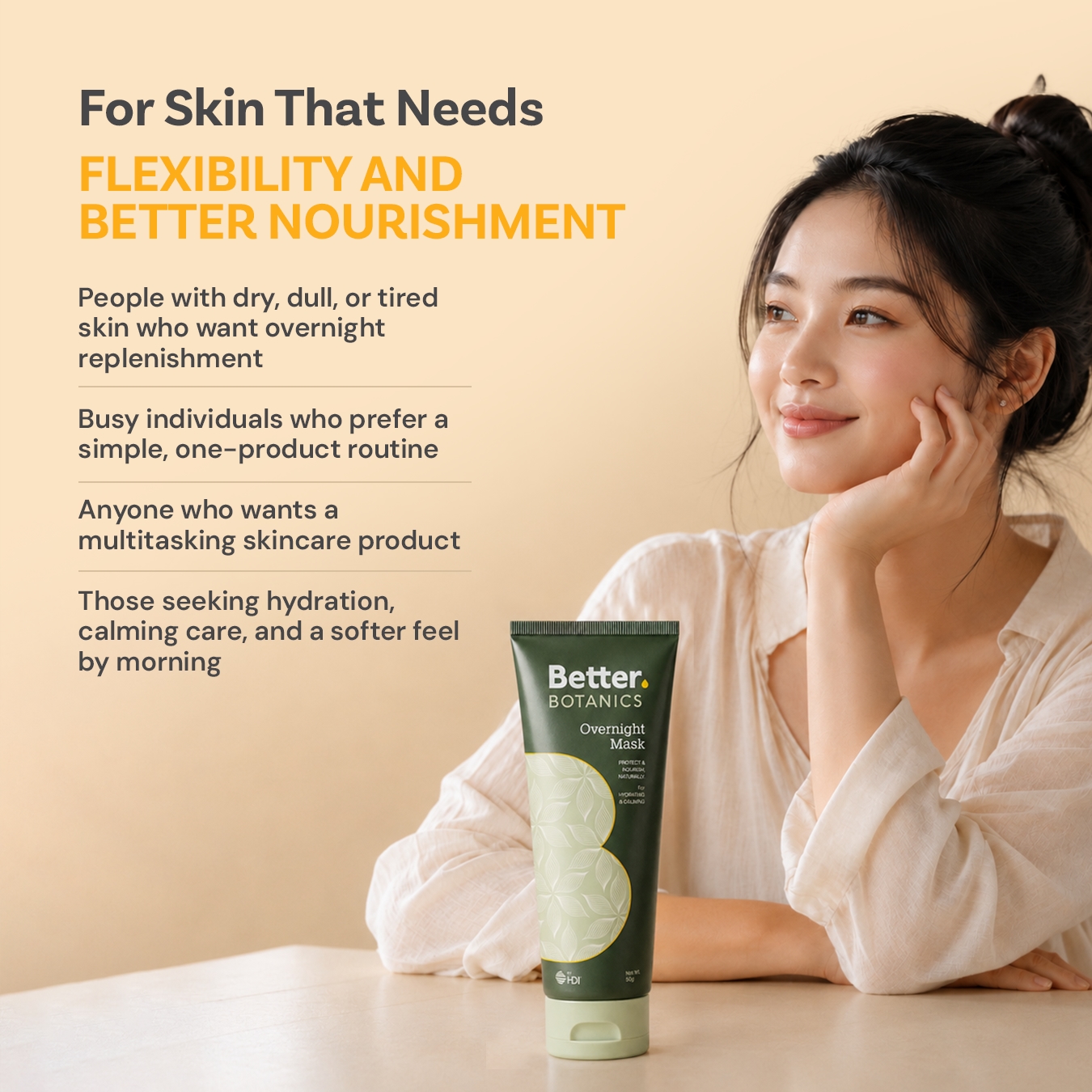 Better Botanics™ Overnight Mask - Keeps Skin Smooth & Hydrated Naturally (50g)
