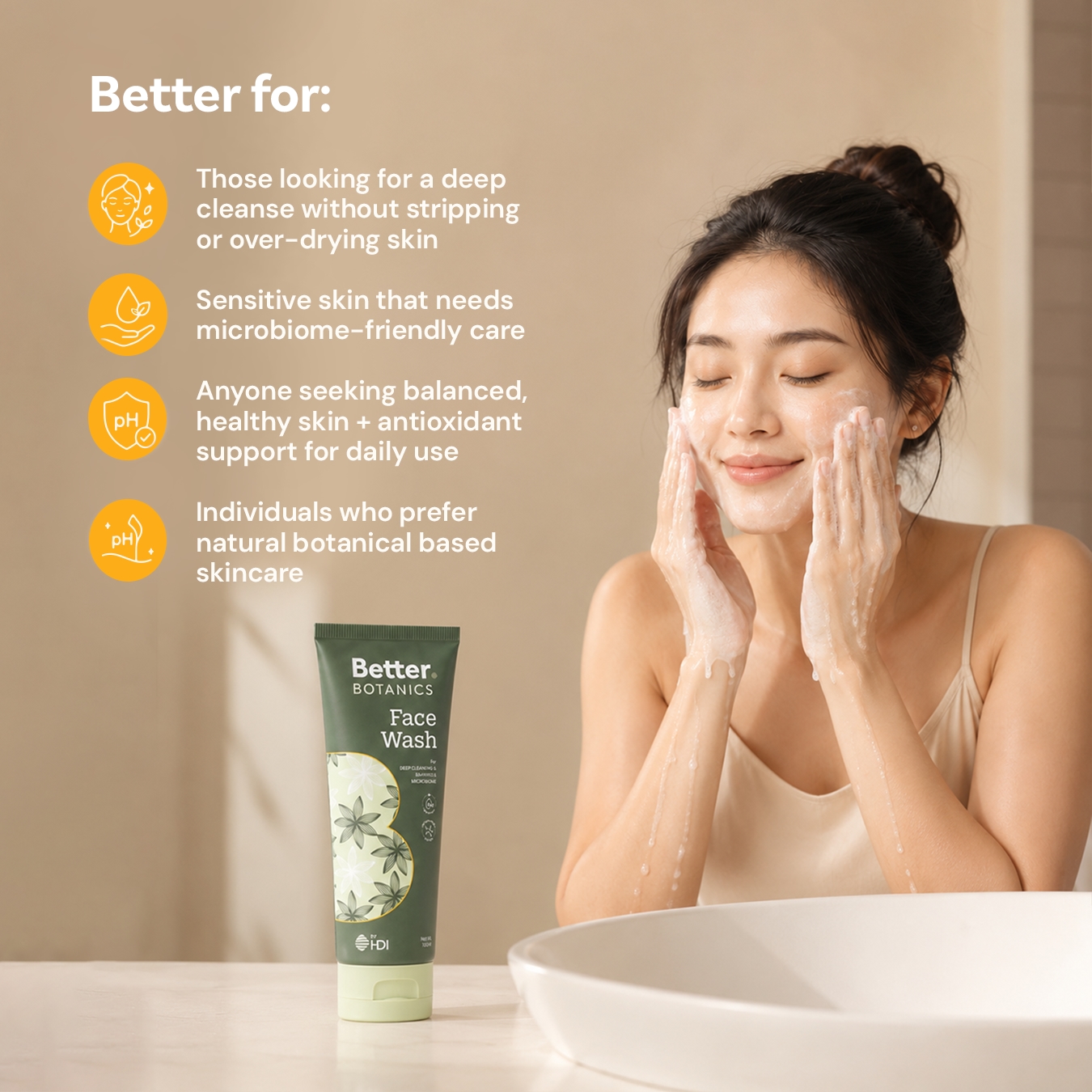 Better Botanics™ Face Wash - Deep Cleansing - Smooth & Nourished Skin - Strengthened Skin Barrier - 100ml