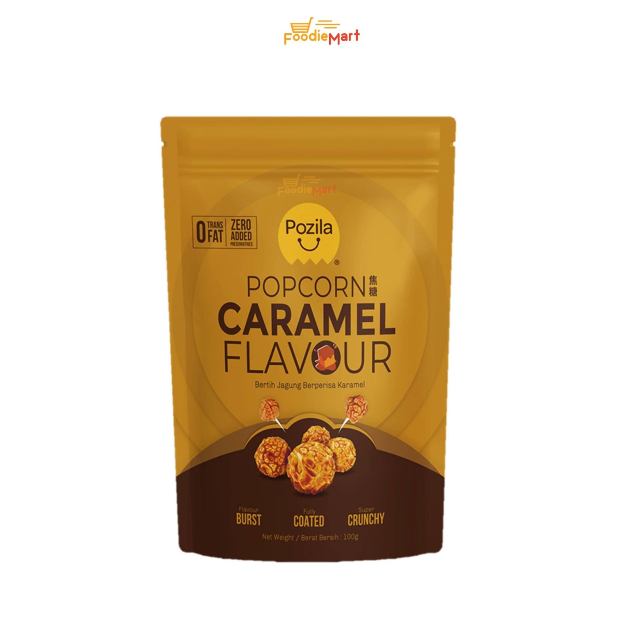 FOODIEMART Pozila Popcorn 100g - Caramel