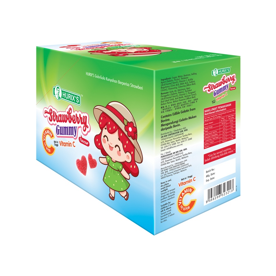 HURIX'S STRAWBERRY FLAVOUR GUMMY RICH IN VITAMIN C 5GM X 20
