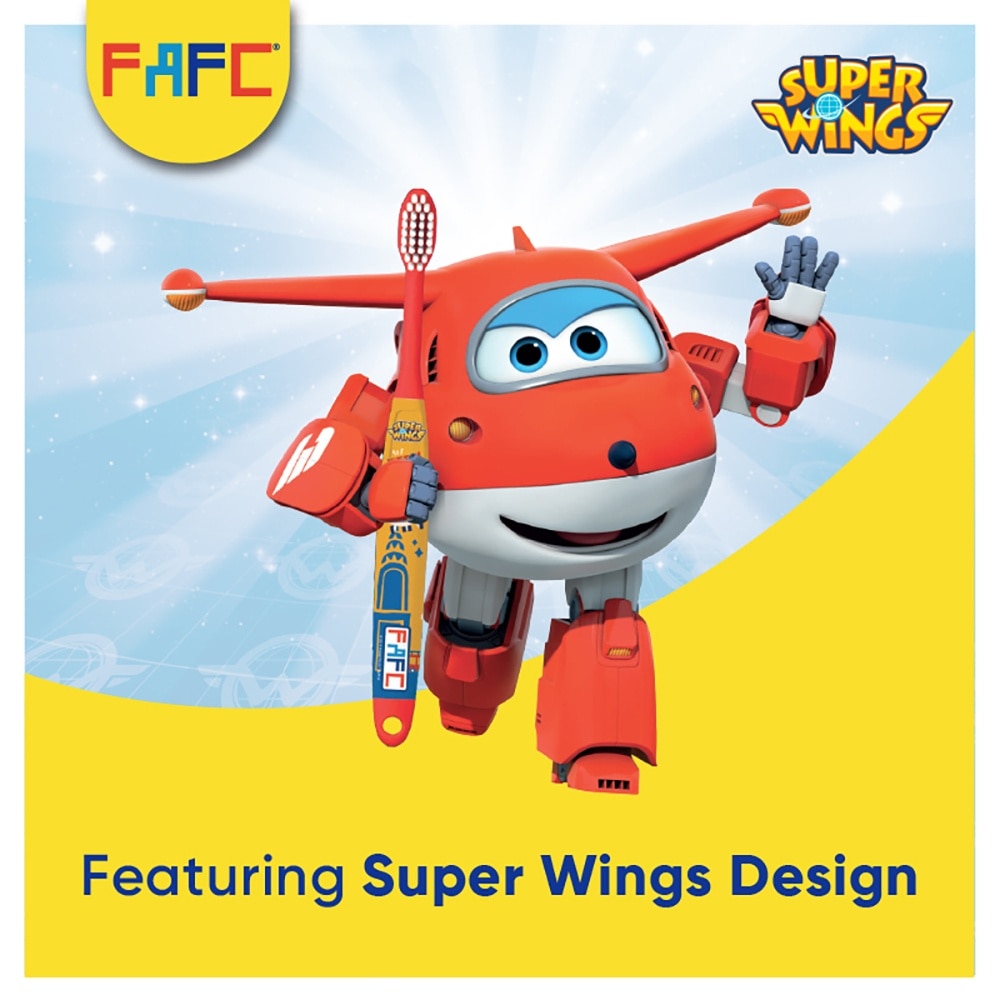 FAFC SuperWings Sleeve Kids Toothbrush Age 3+ Buy 2 Free 1(Colour Random)Extra Soft Gum care