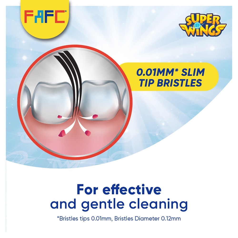 FAFC SuperWings Sleeve Kids Toothbrush Age 3+ Buy 2 Free 1(Colour Random)Extra Soft Gum care